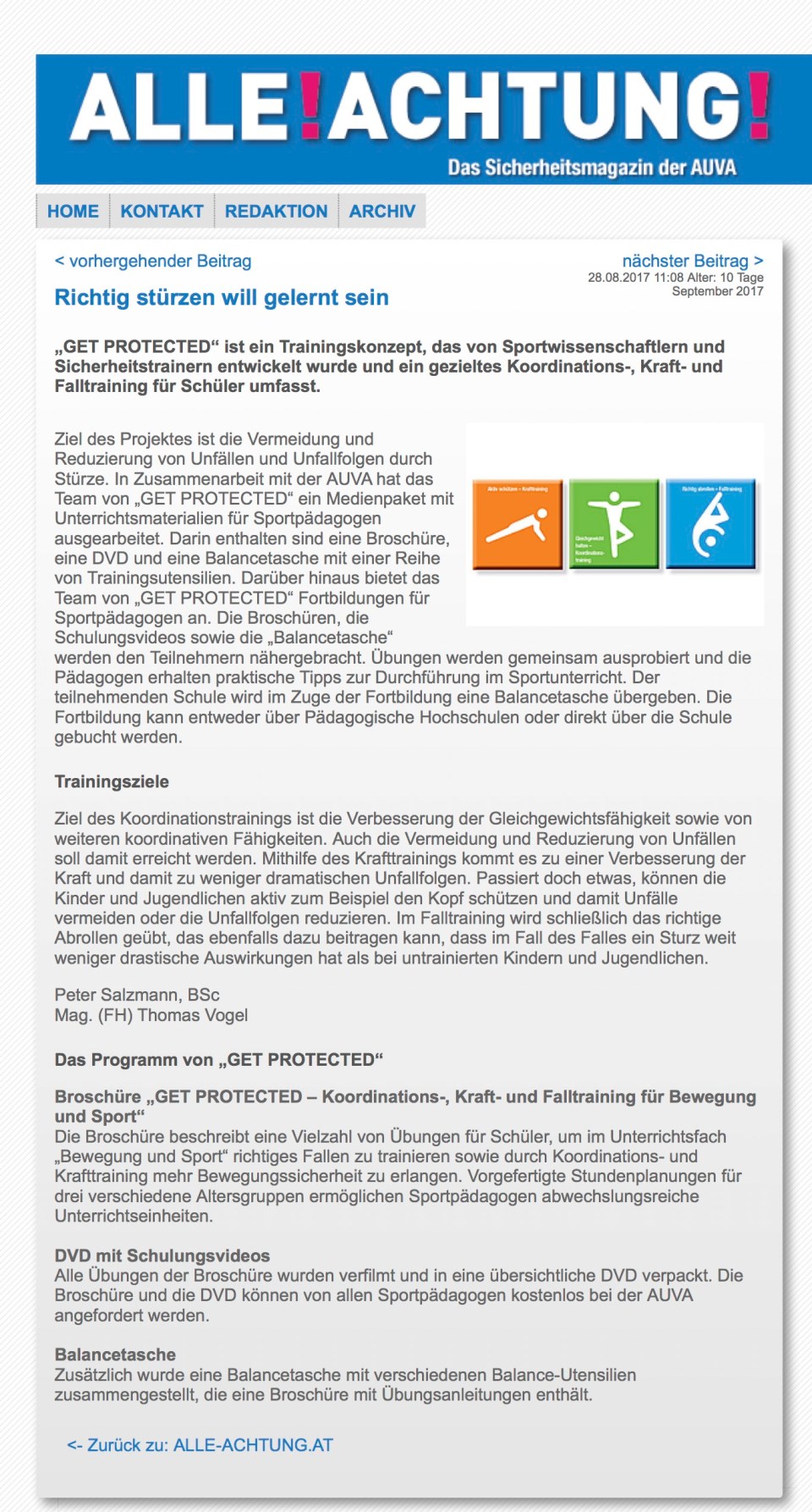 ALLE-ACHTUNG.AT: Richtig stürzen will gelernt sein